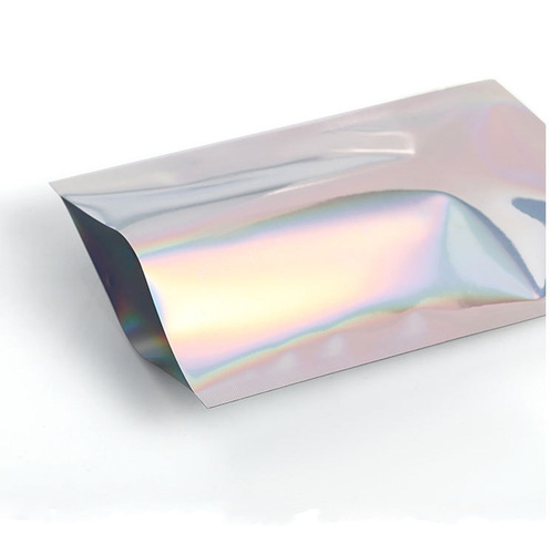 Dual-Sided Laser-Reflective Flat Pouch Decorative Aluminum Foil Bag Flat Mouth Packaging Bag Vacuum-Proof Cosmetic Concealing Bag