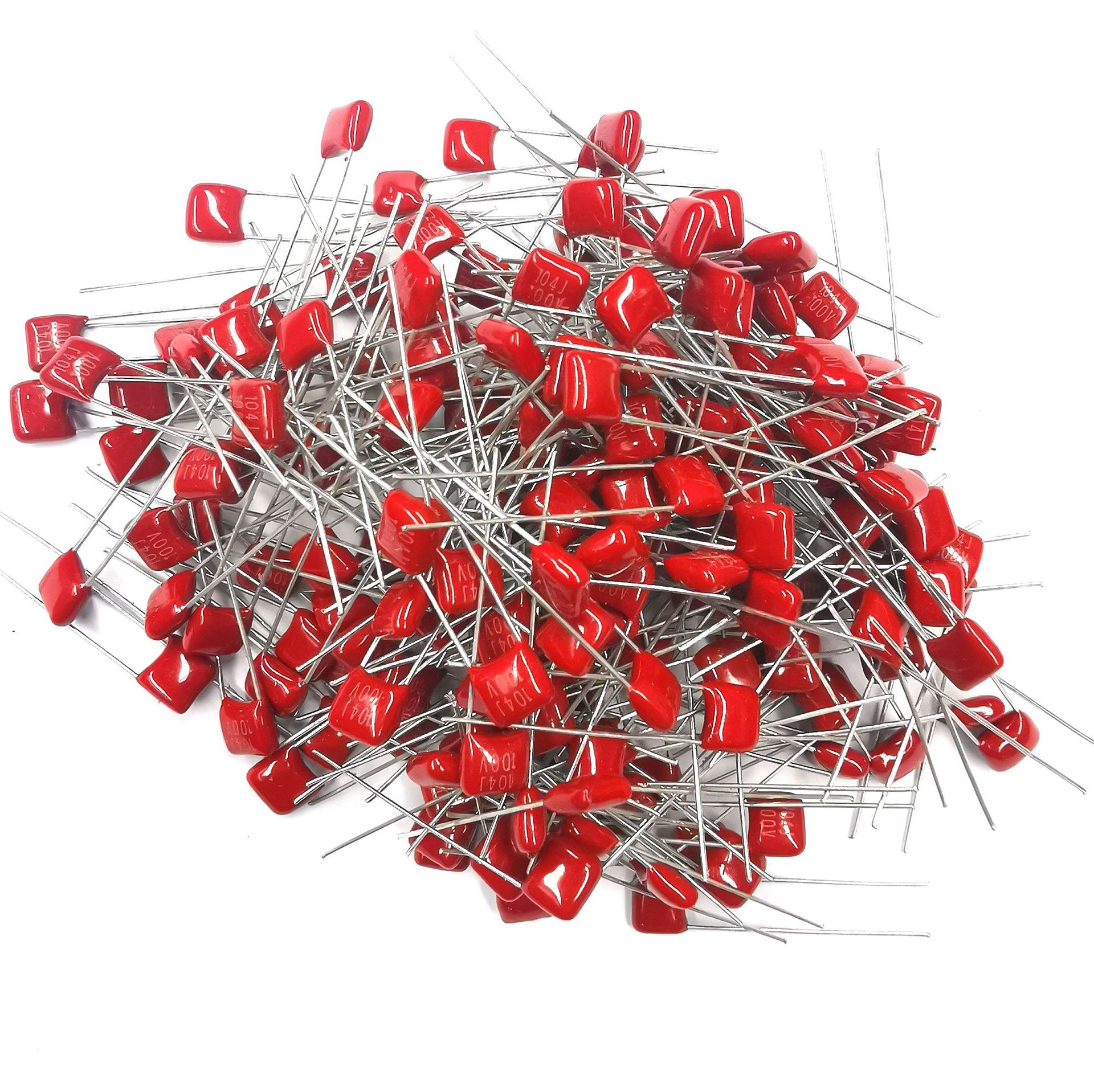 CL21/CBB聚酯膜电容104 100V 0.1UF 100NF 脚距P5mm