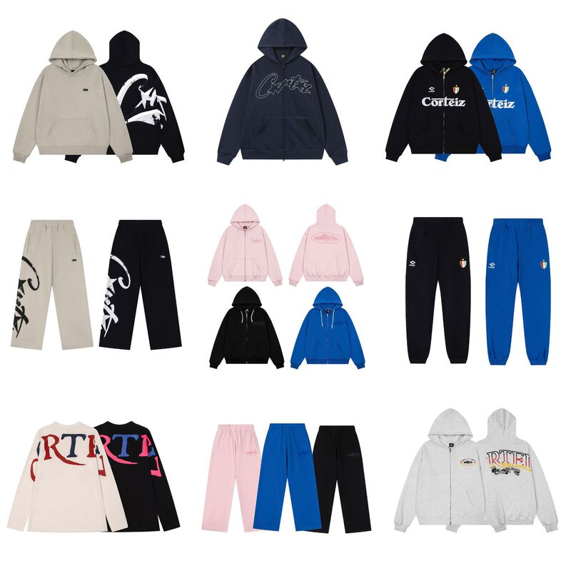 corteiz American-style cross-border high street hip-hop Alcatraz CRT zip-up printed unisex loose-fitting hoodie