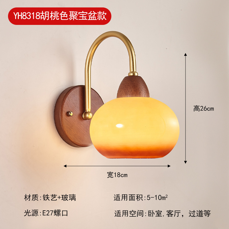 壁灯床头灯卧室led现代简约北欧创意美式客厅过道灯宾馆墙壁灯具|undefined