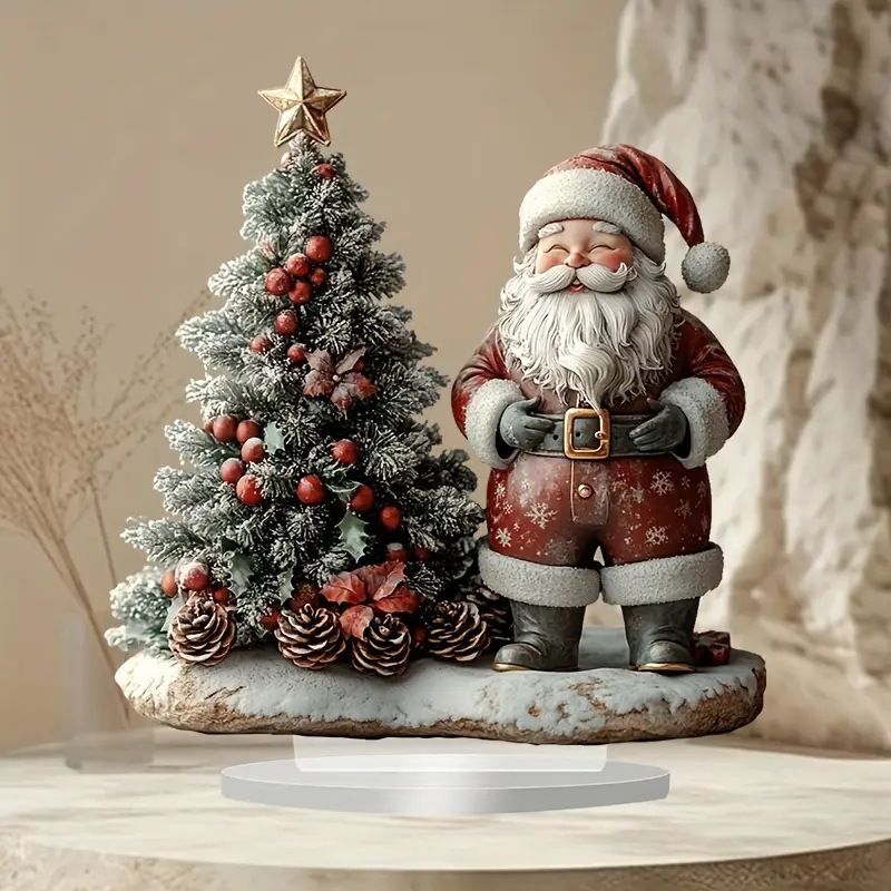 Nuevos productos de comercio electrónico transfronterizo decoración de resina de Santa Claus regalos de Navidad decoraciones de vacaciones escenas