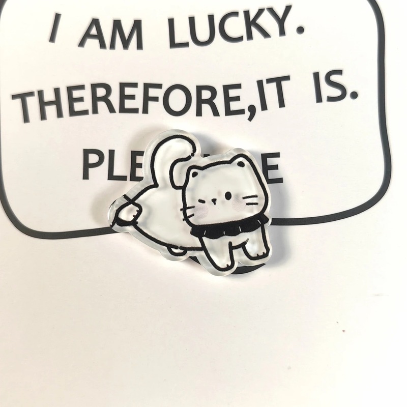 線画落書き猫冷蔵庫マグネット漫画アクリル磁気写真装飾マグネット写真ステッカー|undefined