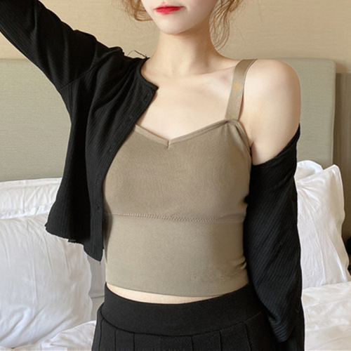 Women's wide-shouldered camisole, long tube top, no rims, anti-exposure, wrapped breasts, beautiful back, slim fit, versatile underwear for women