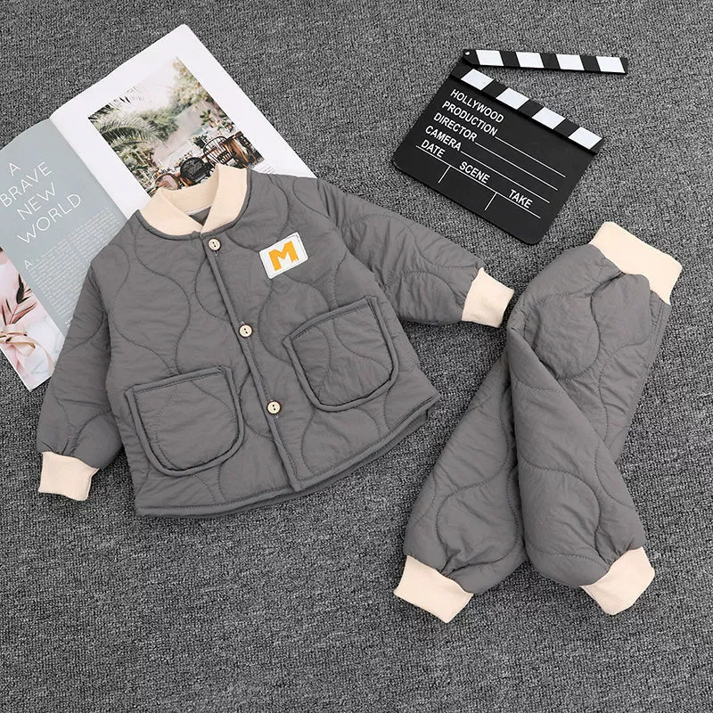 Children's demi-season down jacket, set for men and women girl's, trousers, travel homewear