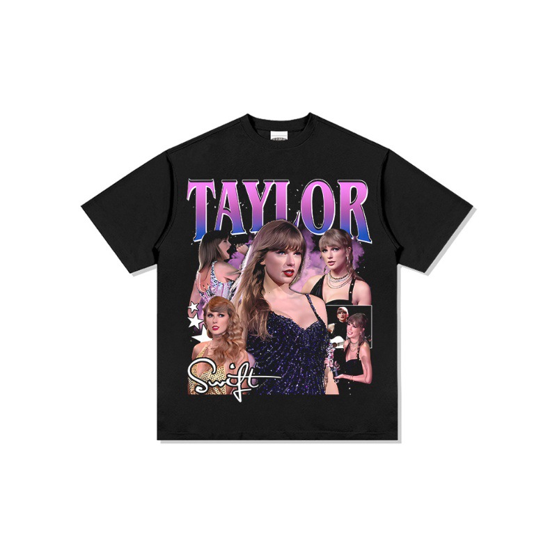 Taylor Swift estilo americano de la calle marca de moda impresión retro hacer viejo lavado pesado suelto manga corta
