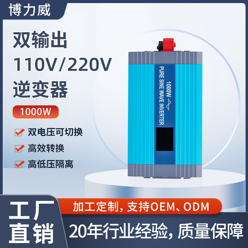 Pure Sine Wave Inverter 1000W12V to 110V220V Dual Output Solar Household High Power Inverter