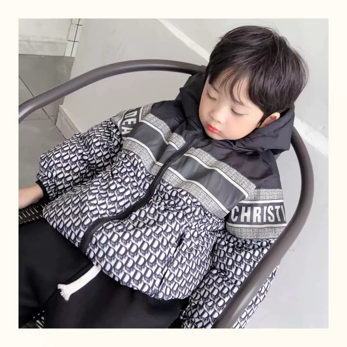 Children's winter down jacket for boys with down, western style