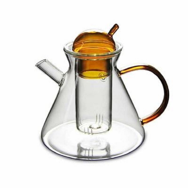 Danés nórdico tetera creativa ins borosilicato vidrio vintage tetera traje café ámbar