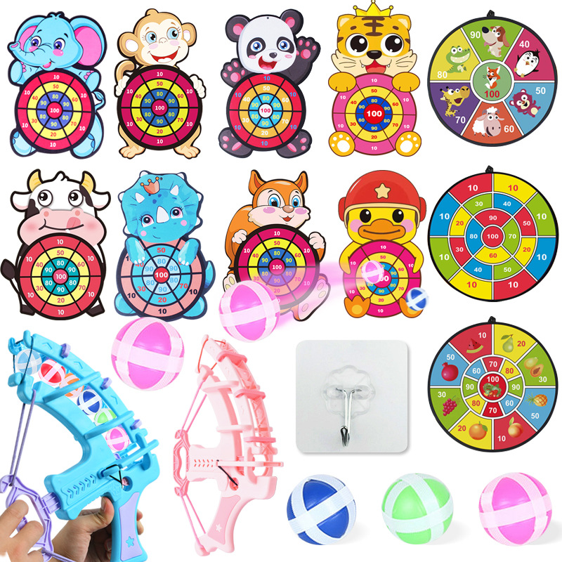 (Posta gratuita) Niños lanzar objetivos de dardo disco de bola autoadhesiva conjunto de juguetes de dardo interactivo padre-hijo
