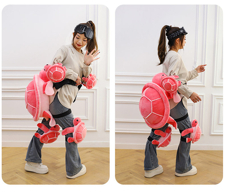 Cartoon Ski Protective Gear, Small Turtle Plush Toy, Cute Turtle Hip and Knee Pads, Anti-Fall Cushion for Adults and Children
