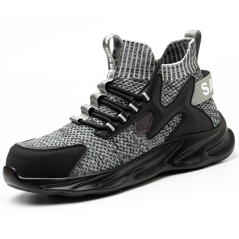 Nuevos zapatos de protección laboral transpirables para hombres, zapatos de trabajo antiaplastamiento y antipinchazos para todas las estaciones, zapatos de seguridad ligeros con punta de acero para protección transfronteriza