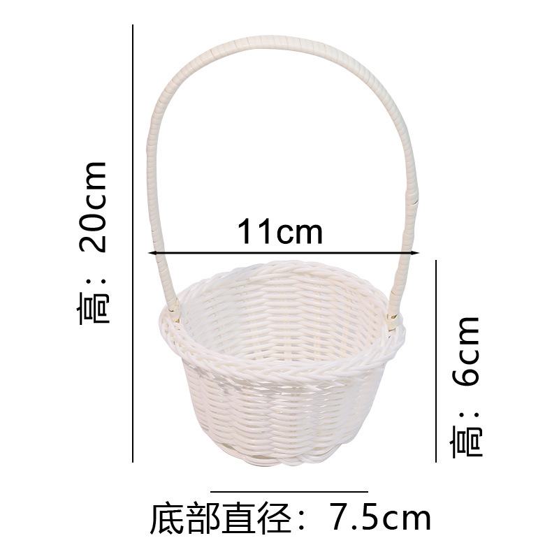 Mini cesta de imitación de ratán, decoración de muebles estilo pastoral, accesorios de fotografía, artículos pequeños, artículos varios, cesta de flores al por mayor.