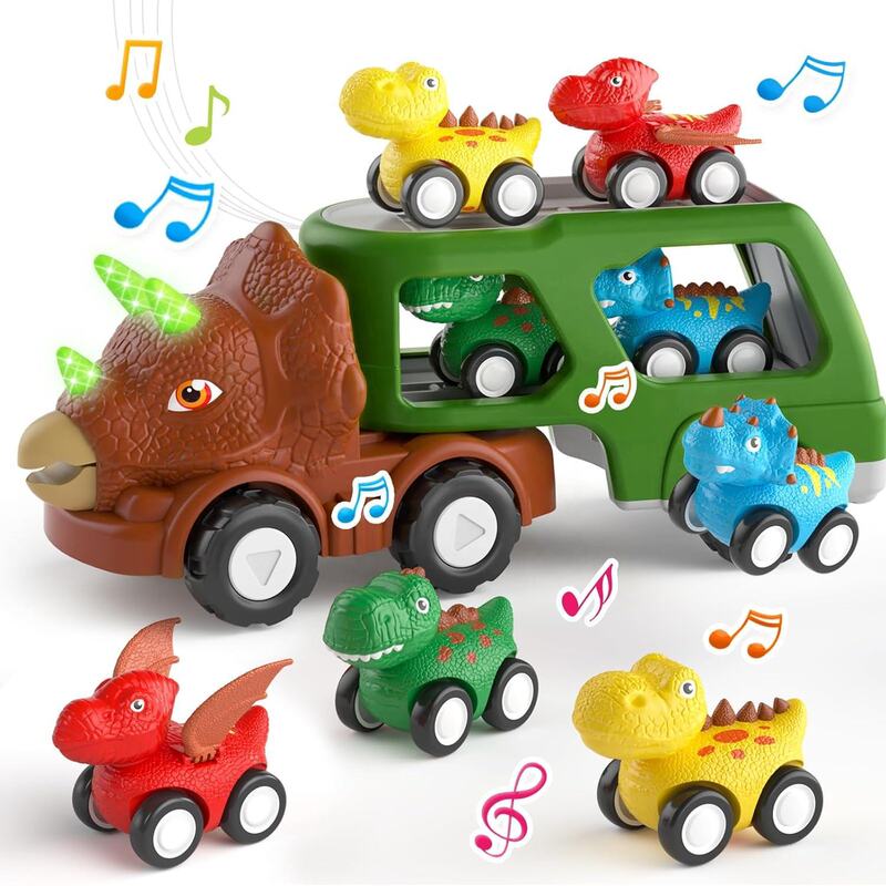 Amazon's Best-Selling Dinosaur Tow Truck, Sound and Light Double-Decker Trailer, Children's Dinosaur Toy Car Wholesale Hot Item Amazon's Best-Selling Dinosaur Tow Truck, Sound and Light Double-Decker Trailer, Children's Dinosaur Toy Car Wholesale Hot Item