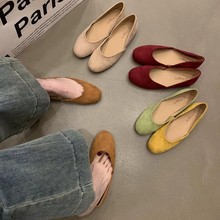 法式小单鞋女2025年新款春季复古软底浅口温柔奶奶瓢鞋