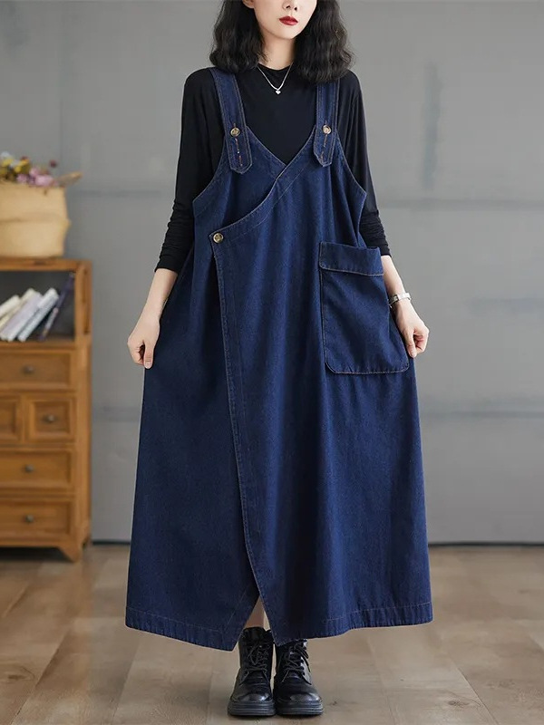Summer retro denim summer dress