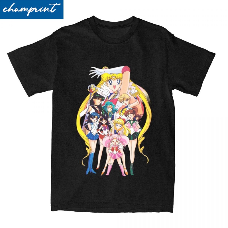 Sailor Moon Anime T-Shirt for Men Women Cotton Novelty Tshirt O-Neck t Shirt Short Sleeve Clothing 4XL 5XL Sailor Moon Anime T-Shirt for Men Women Cotton Novelty Tshirt O-Neck t Shirt Short Sleeve Clothing 4XL 5XL