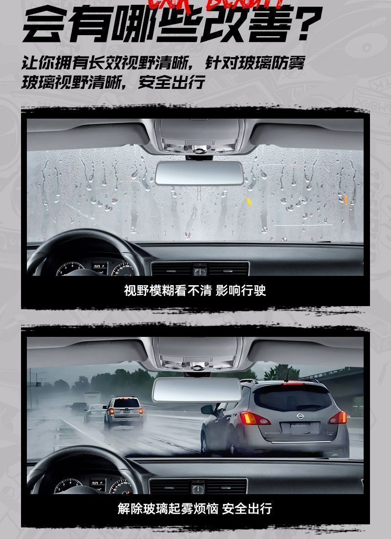 Debedi Anti-Rain and Anti-Fog Agent for Wiping Windshields, Helmets, Glasses, and Rearview Mirrors in Cars