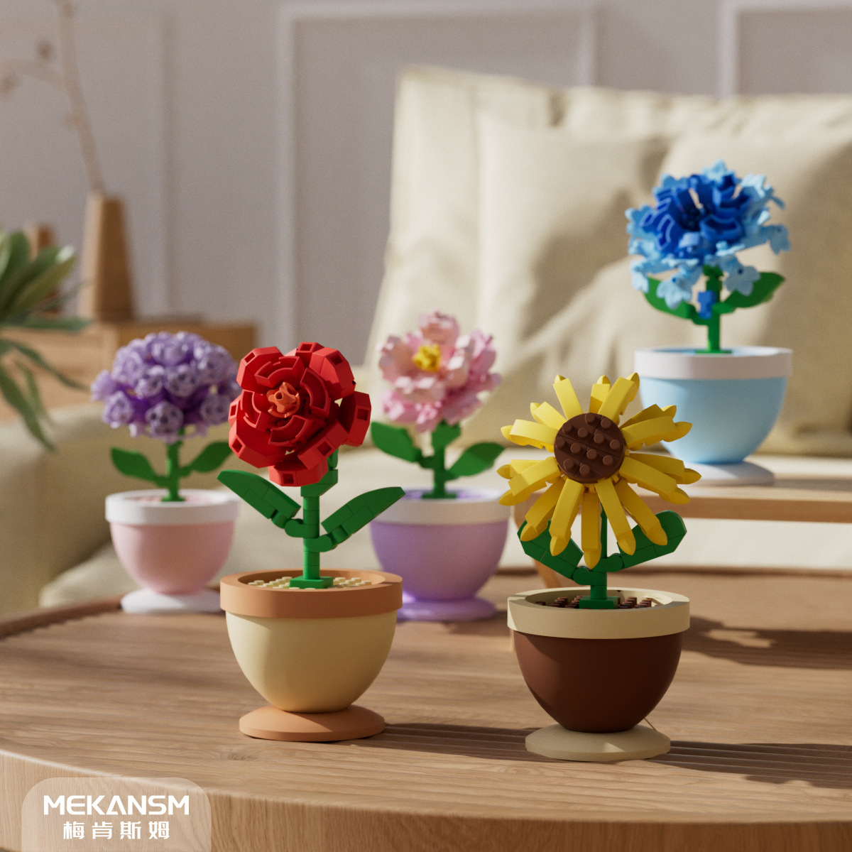 Compatible con flores eternos en macetas de girasol de rosa de Lego, adornos de bloques de construcción, juguetes educativos para niños, regalos para niñas