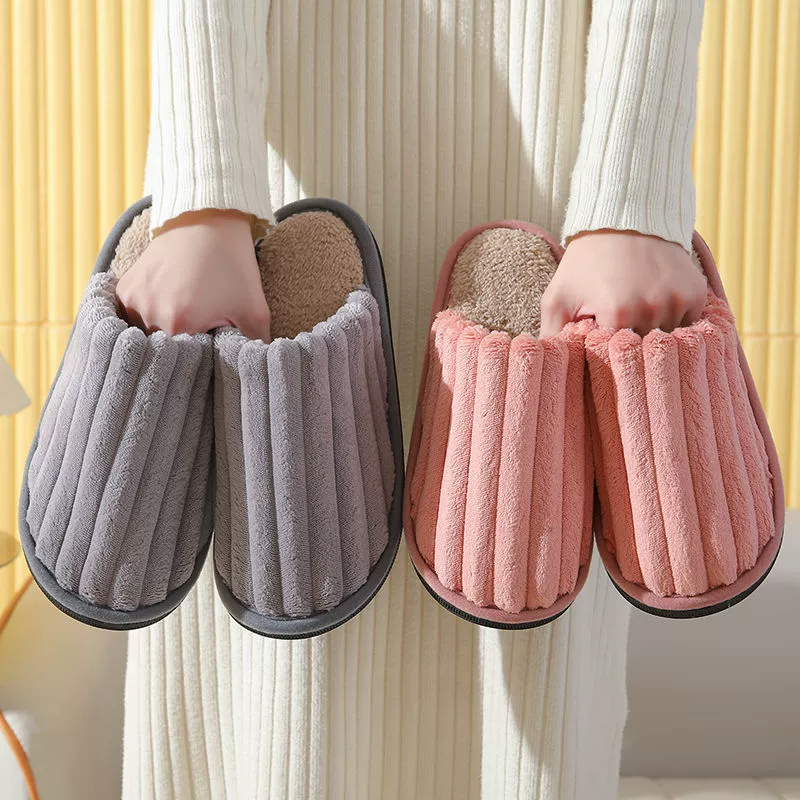 Источник фабрики 2023 новые хлопковые тапочки хлопчатобумажная обувь осенне-зимняя домашняя Нескользящая толстая подошва плюшевая Теплая мужская и женская