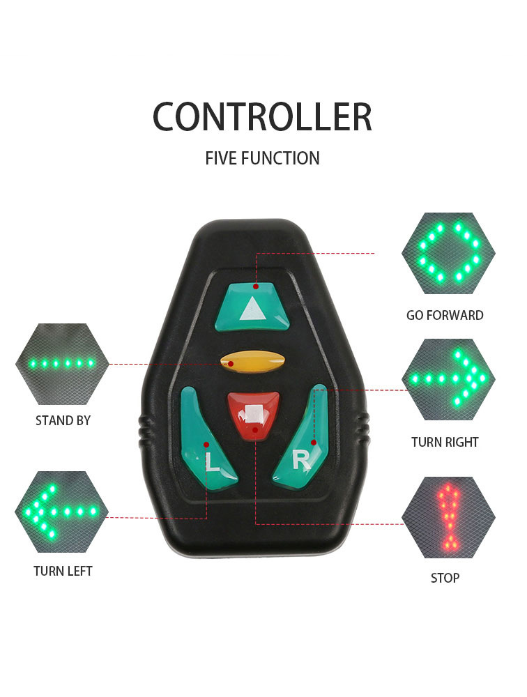 Control remoto inalámbrico LED luminoso luz de advertencia ciclismo bolsa luminosa chaleco luminoso sin LOGO ventas directas de la fábrica