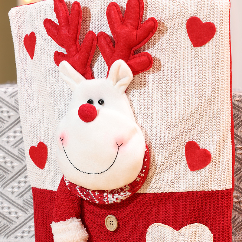 Nouvelles décorations de table et de chaise de Noël Père Noël Bonhomme de neige Poupée stéréo Housse de chaise Robe de maison_voghion.com
