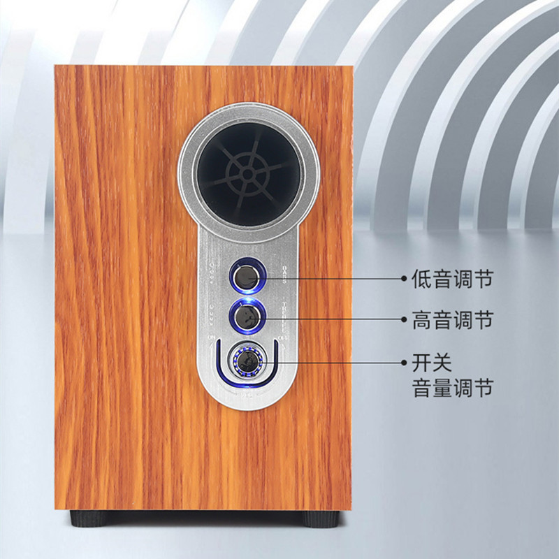 パソコンスピーカー ノートパソコン デスクトップ 木製 サブウーファー Bluetoothスピーカー 2.1 有線 家庭用 メーカー在庫あり|undefined