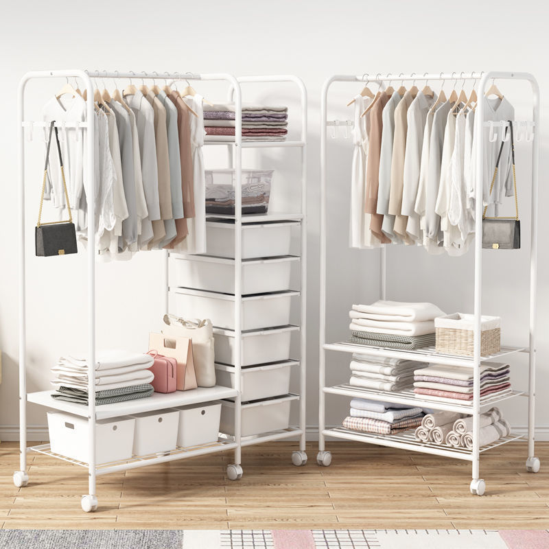 Clothes Hanger Floor Household Bedroom Storage Finishing Artifact Removable Hanging Coat Rack Multifunctional Storage Cabinet Drying Rack