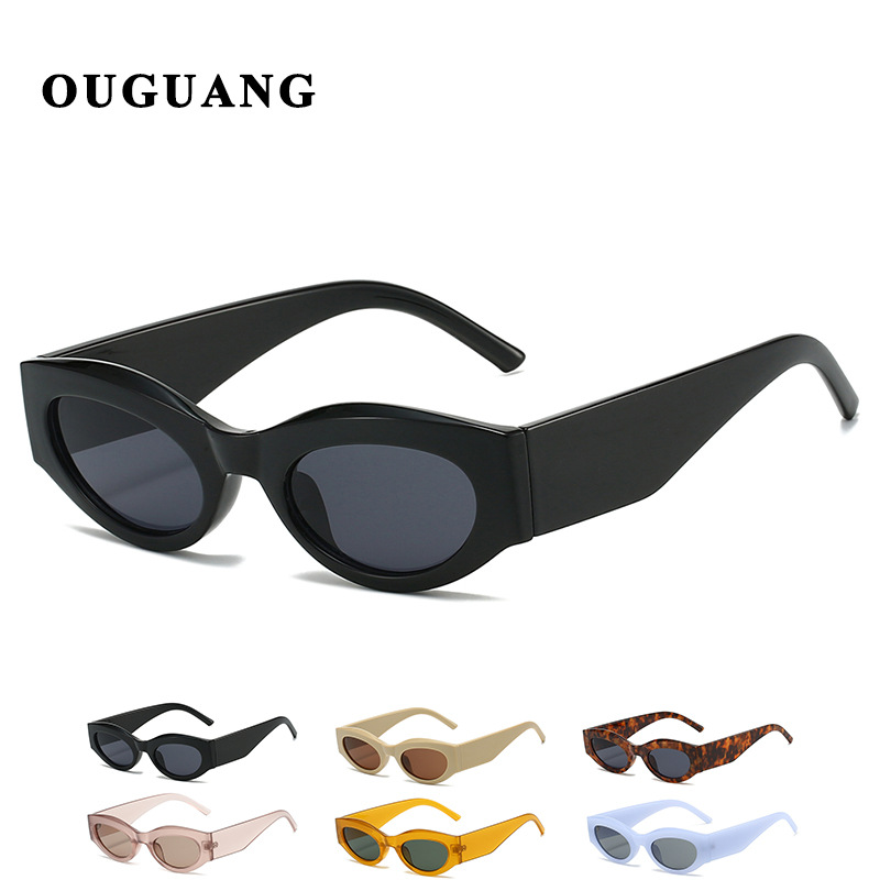 Nuevas gafas de sol ovaladas, gafas de sol de todo fósforo con personalidad, mujeres, simples, retro, gafas de sol de moda callejera, hombres