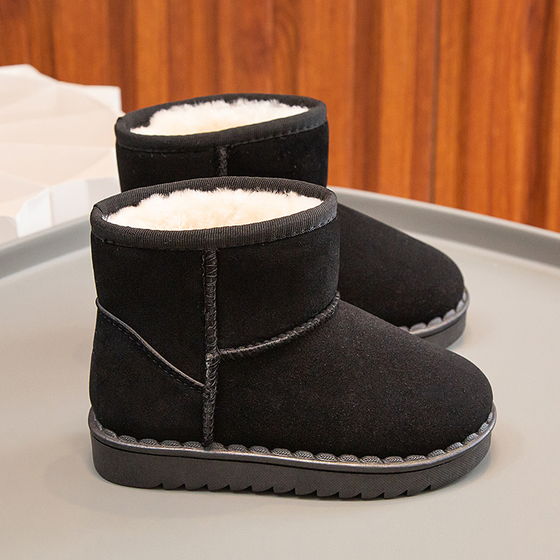 Bottes de neige pour enfants, garçons et filles, nouvel ensemble de bottes courtes, chaussures en daim et coton, isolation en peluche, hiver 2023_voghion.com