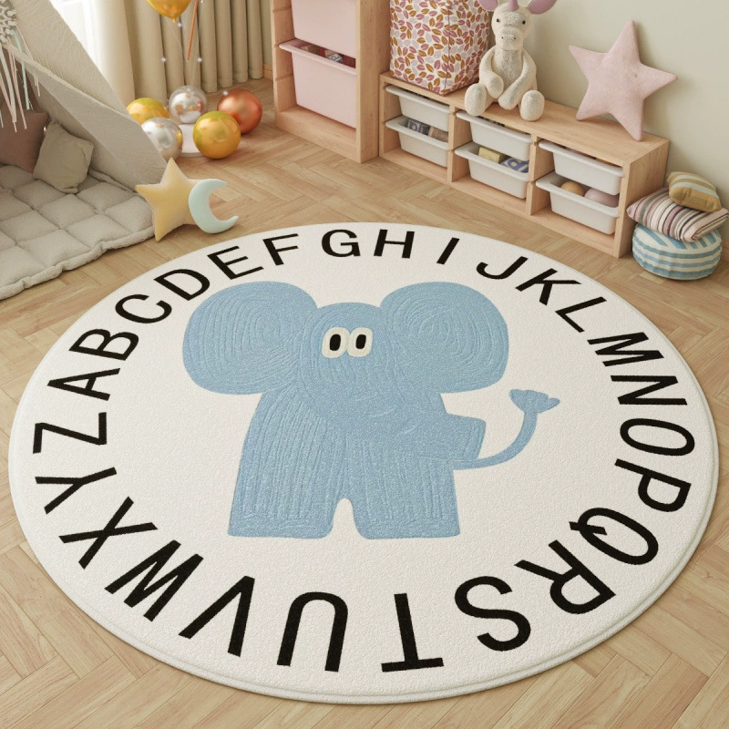 Круглый ковер с рисунком для гостиной, одеяло для журнального столика, милое имитация кашемира, прикроватное одеяло для спальни, татами, подушка для ног, подушка для компьютерного стула