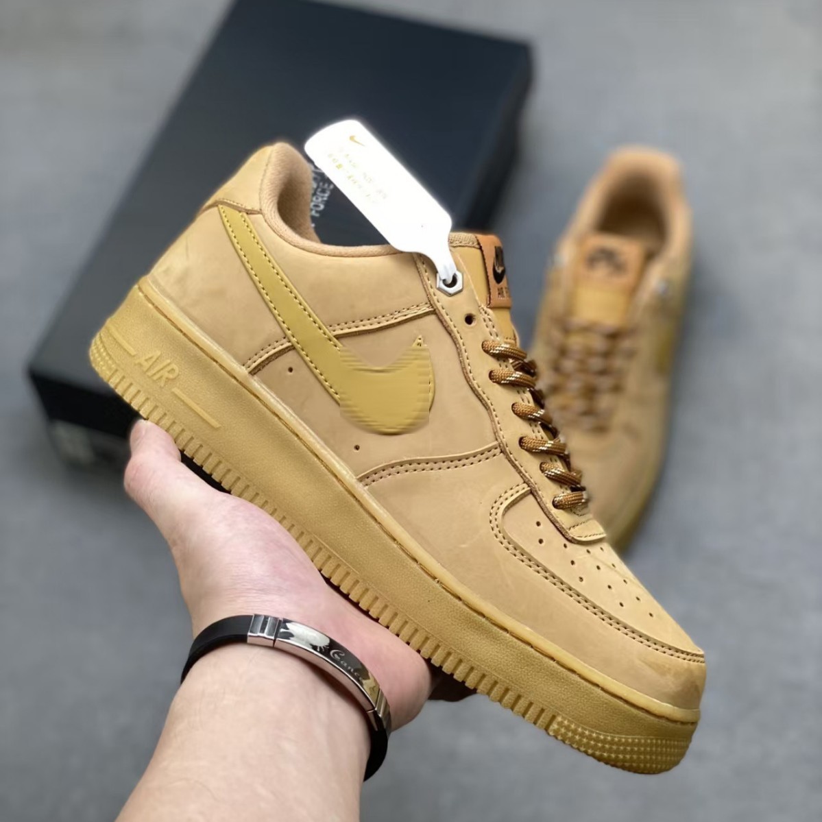 Alta versión Putian aj Fuerza Aérea 1 blanco puro af1 color de trigo puro versión original de zapatos de hombre samurai negro skate negro