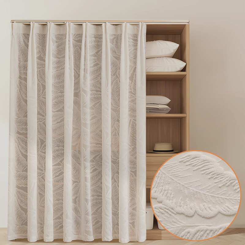 Cabinet Cover Curtain, Gauze Curtain, Cabinet Bookshelf Dustproof Curtain, Wardrobe Shoe Cabinet, Punch-Free Slide Rail, Sundries Cover-Up Curtain