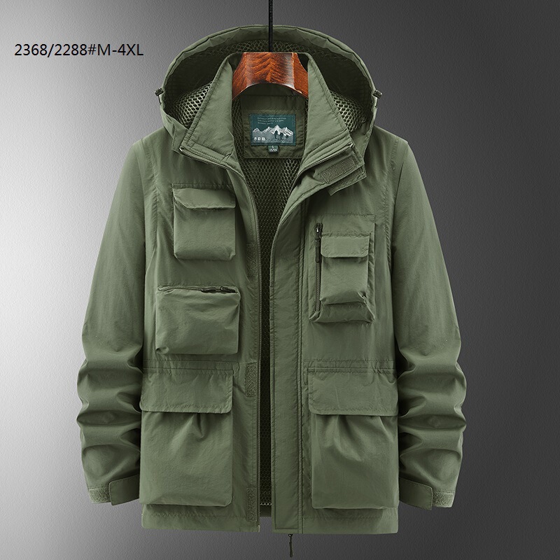 2024 New Multi-bag Quick-drying Waterproof Jacket Men's Outdoor Sleeve-off Military Workwear plus size Men's Jacket 2288 2024 New Multi-bag Quick-drying Waterproof Jacket Men's Outdoor Sleeve-off Military Workwear plus size Men's Jacket 2288