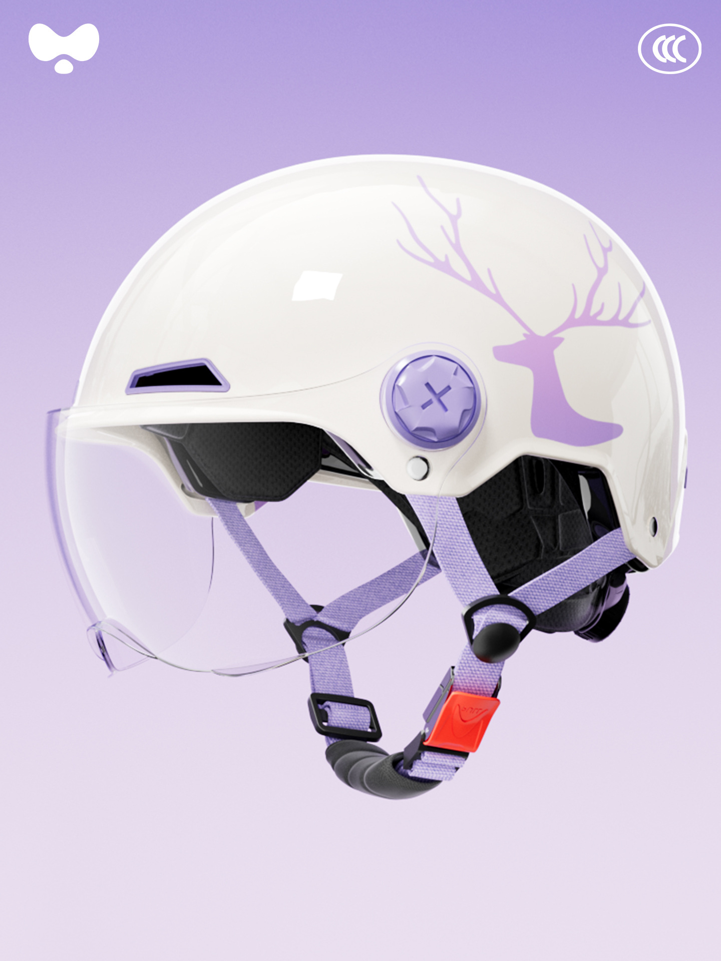 Certified Winter Warm – Universal Motosiklet kaskı (dəbilqə) - 3c-white-elk-hd-short-lens-class-a-new-national-standard-one-size
