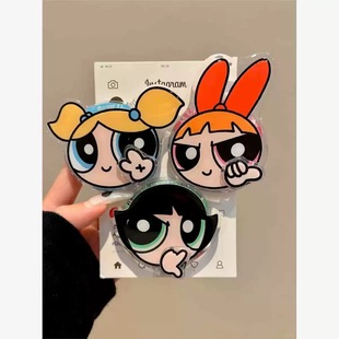 Rotating Cartoon Powerpuff Girls Suitable for Magsafe Magnetic Holder Mobile Phone Airbag Desktop Strong Adsorption New