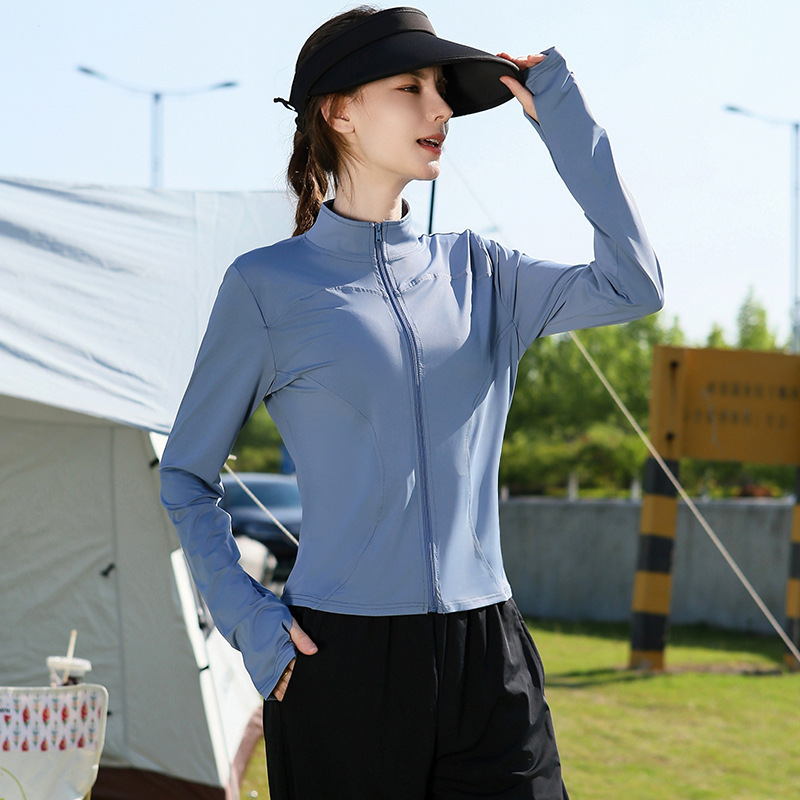 Moxun ロマンチックなスリム日焼け防止服女性のための夏 2025 新しいスタイル小さなウエストアイスシルクタイトなショート日焼け防止服ジャケット|undefined