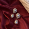 Elegant retro earrings from pearl, French retro style