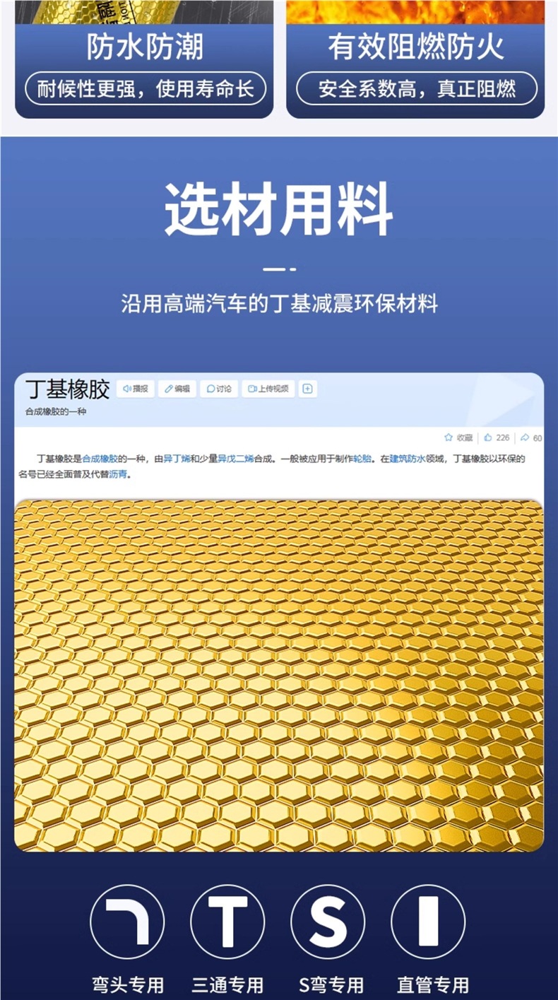 Sewer Pipe Sound Insulation Cotton Bag Bathroom Drain Pipe Damping Sheet Self-Adhesive Silent Sound-Absorbing Cotton Super Noise Elimination