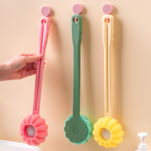 Long-handled sponge sponge bath artifact sponge rubs dust and rubs mud, powerful decontamination rubs the back without asking anyone to rub the back, bath supplies