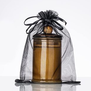 Wholesale cosmetics organza bag perfume bottle Pearl yarn mesh bag black solid color beam yarn bag with fixed LOGO