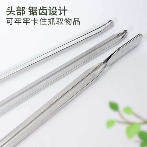 Wholesale old fire tongs garbage pick up household long handle toilet stainless steel clamp industrial sanitation barbecue