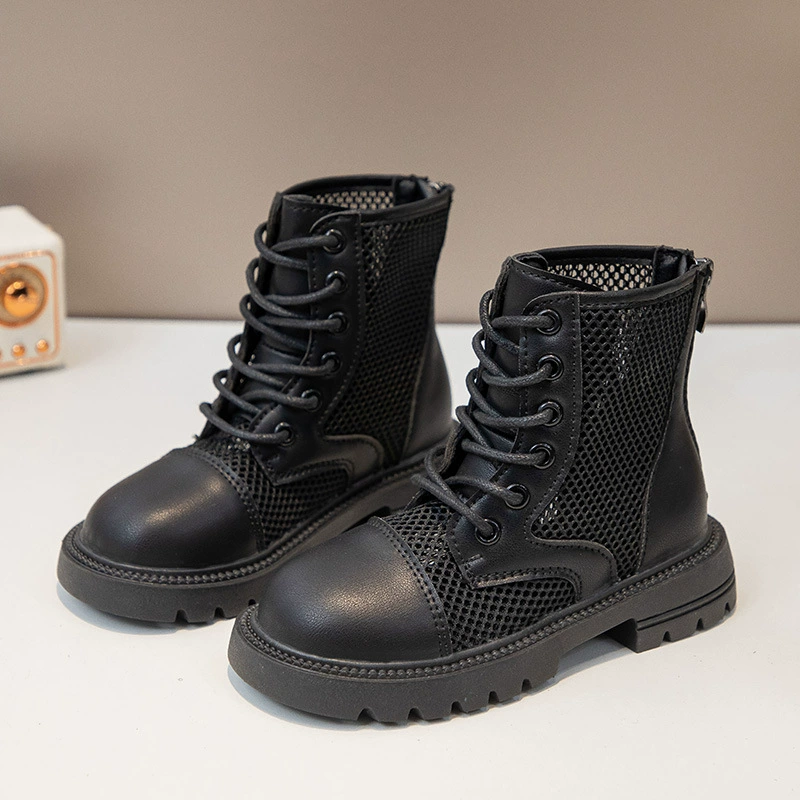 Mesh summer thin breathable low boots, mid-length