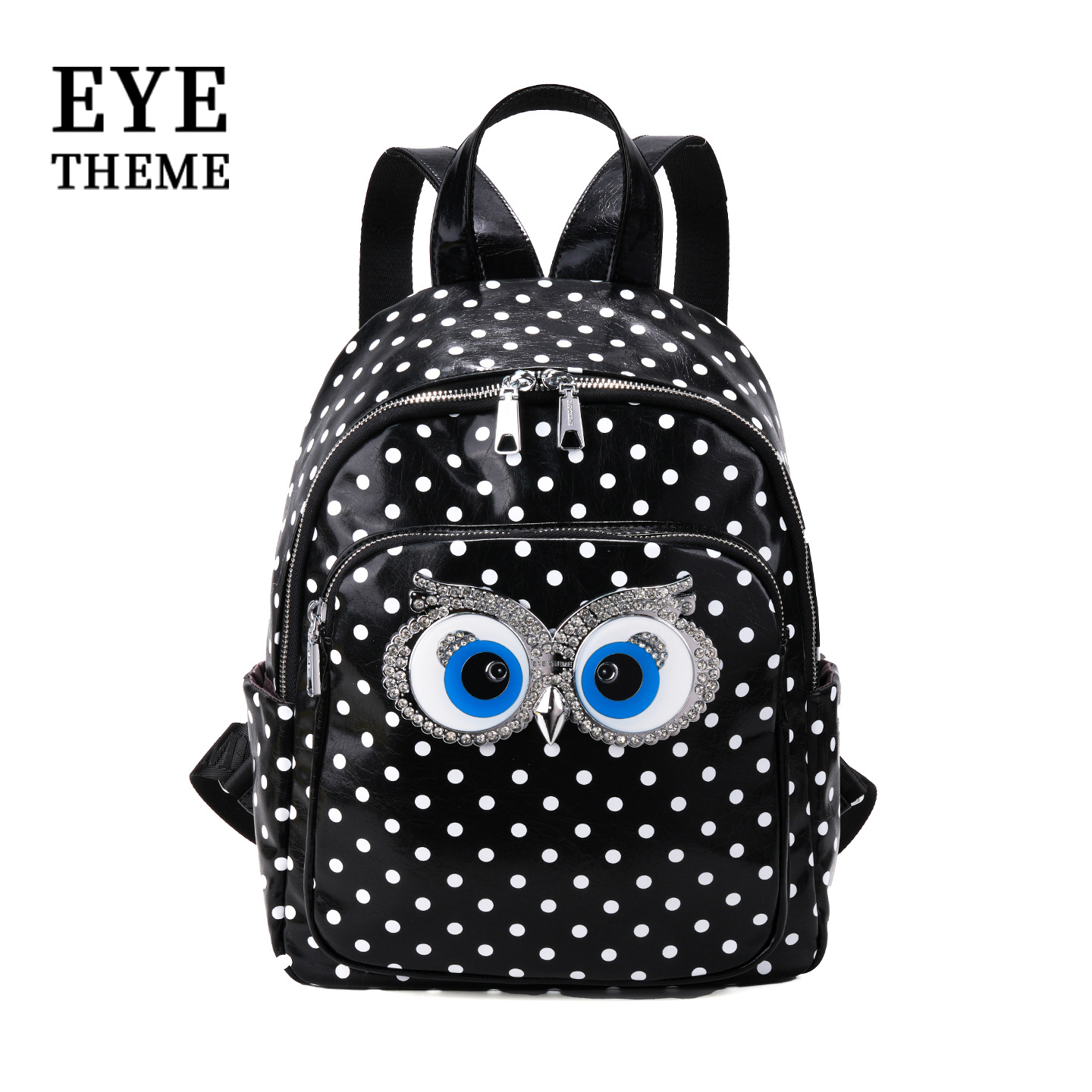 Mochila de moda damas onduladas de moda mochila de estudiantes con cremallera de gran capacidad de diseño de viaje de moda 2881 #