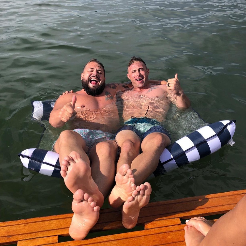 sku33_双人深蓝条纹(送气筒)