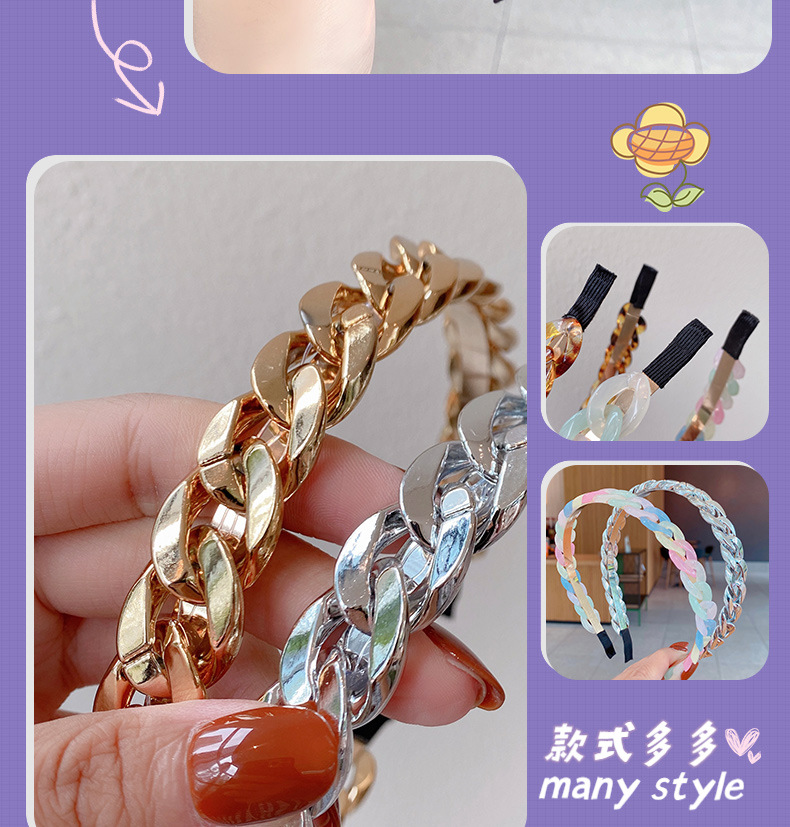 Simple Candy Color Resin Hairband display picture 4