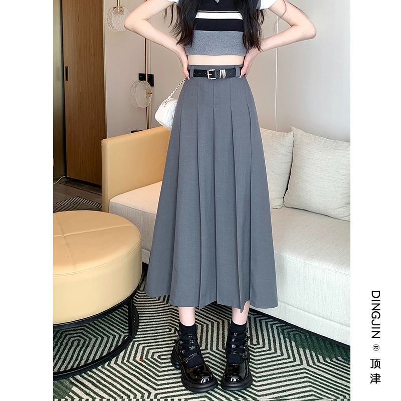 大码半身裙女后拉链夏新款小个子高腰显瘦a字裙中长款气质裙子|undefined