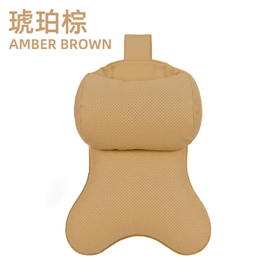 Style Adjustable Height Headrest – Headrest - double-sided-suede-amber-brown-single-pack