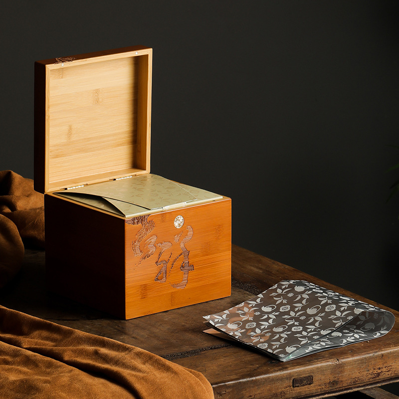 竹盒白毫银针散茶包装盒空礼盒高档福鼎白茶针云南滇白牡丹红礼盒