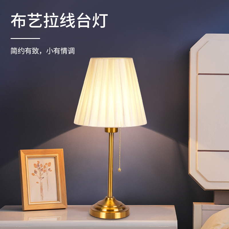 Scandinavian Table Lamp Ins Style Bedroom Simple Dowry Long Life Lamp Pair of Wedding Room Red Bedside Decorative Lamp