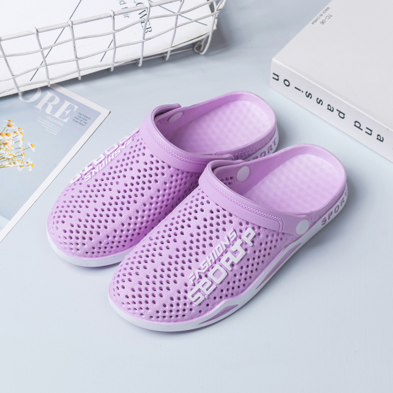 New material half closed hole Bird's Nest leisure mountain climbing drifting beach shoes women's couple Garden hole slippers